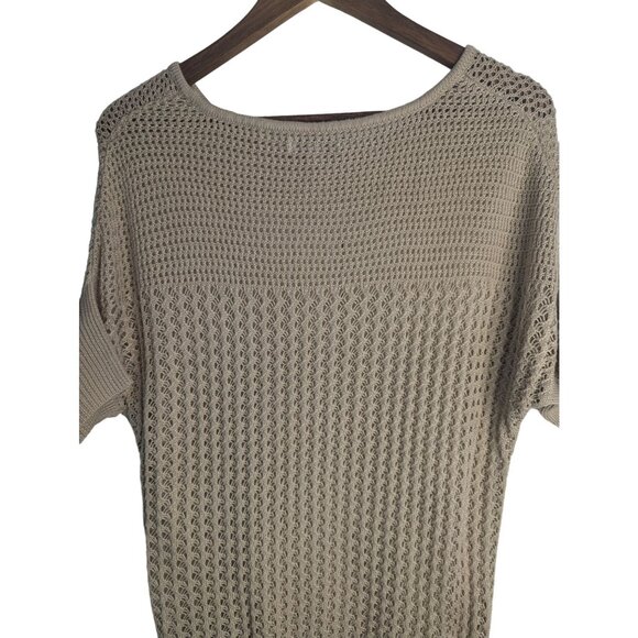 New York & Company Womens Open Knit Sweater Sz M Dolman Sleeve Boho Minimalist - Picture 6 of 10